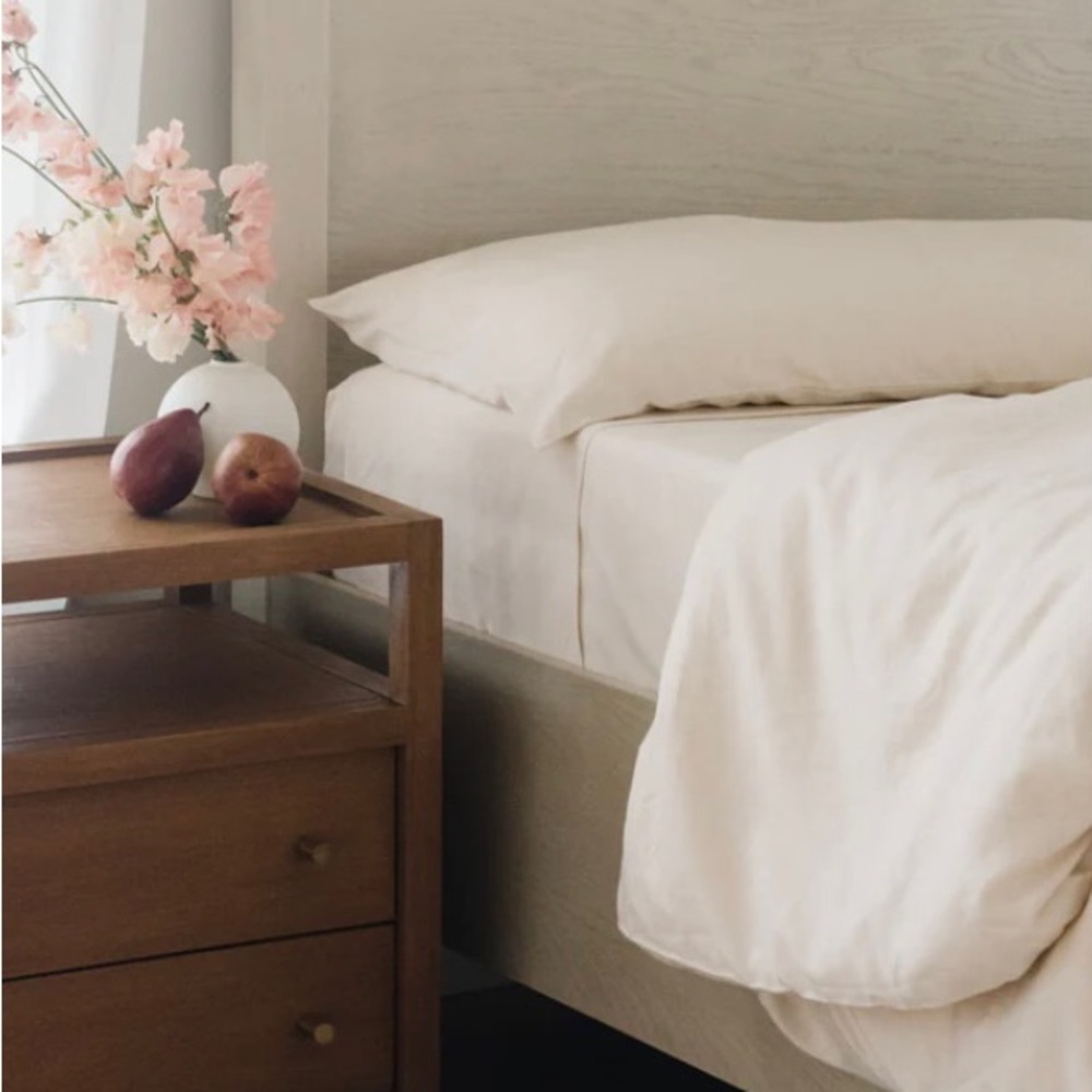 Cozy Earth Linen Bamboo King Natural: Duvet Cover, Fitted Sheet, 2 Pillow Shams